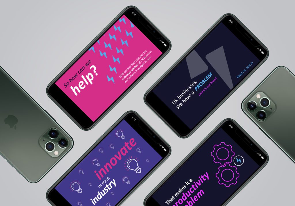 A diverse collection of phones showcasing unique ebook designs from NWC, a design agency.